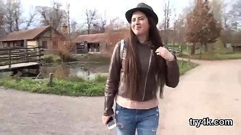 Lovable sweetie sucks gets slim snatch nailed