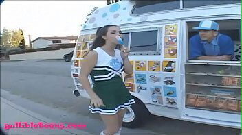 Gullibleteens.com icecream truck cute cheerleader gets white dick fucked