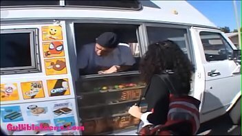 Gullibleteens.com icecream truck teen schoolgirl puffy black hair