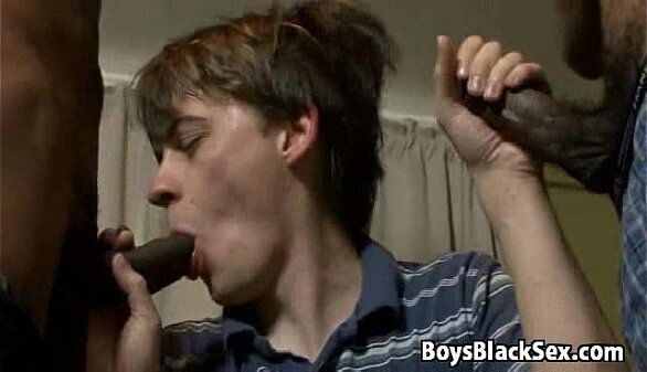 Blonde teen bgay sucks black webcam