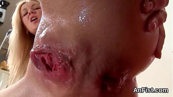 Peculiar lesbian kittens spreading fist fucking anals