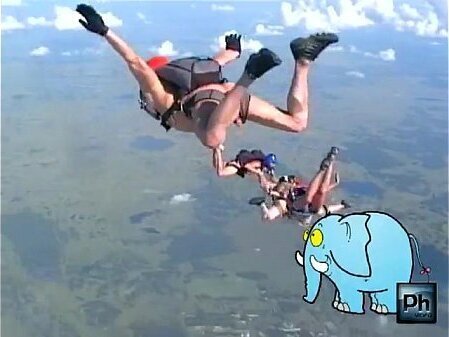 Naked skydiving