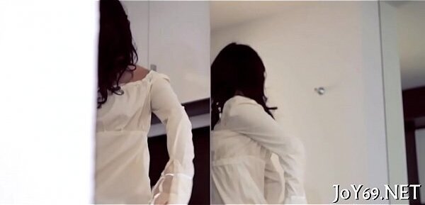 Solo girl rubs itching cookie