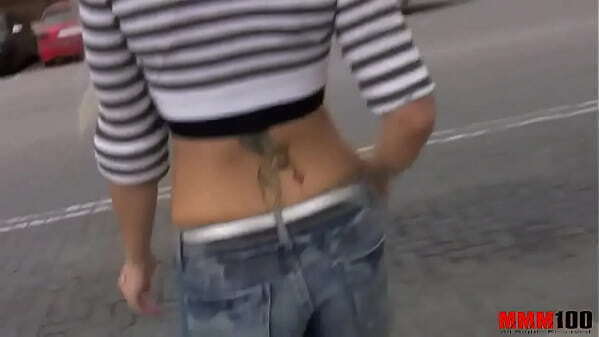 Blonde teen picked street fucked beach