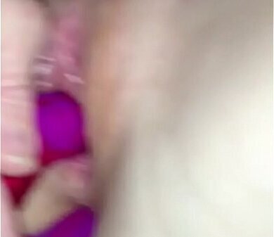 twin head dildo toying pussy