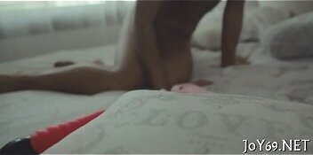 Teen stuffs slit with dildos