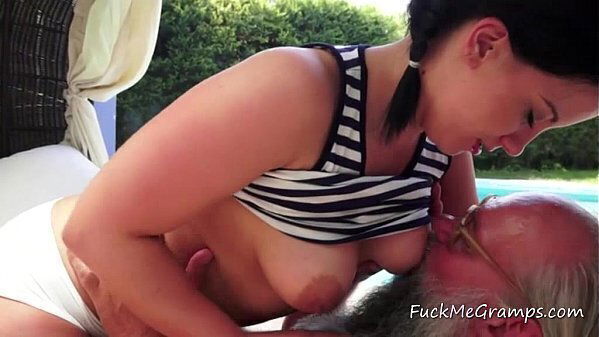 Horny teen fucked grandpa