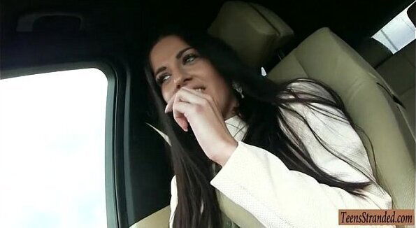 Eveline Dellai pounded stranger backseat