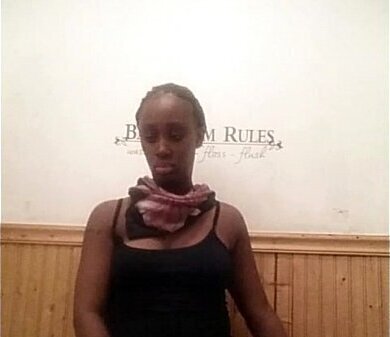 Ebony several cums bathroom