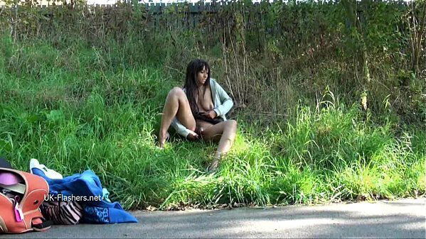 Ebony flasher Candy Canes outdoor masturbation public nudity black teen