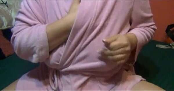 Lactating Pink Bathrobe Sucks Huge Milky