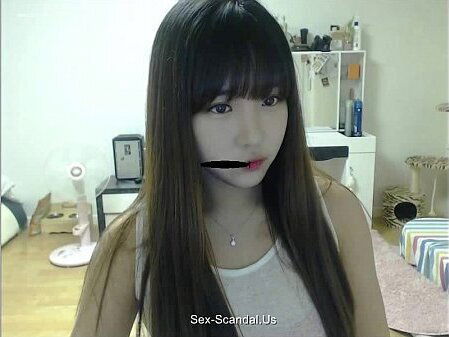 Pretty korean girl recording camera