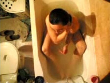 Hidden hairy wife bathtub