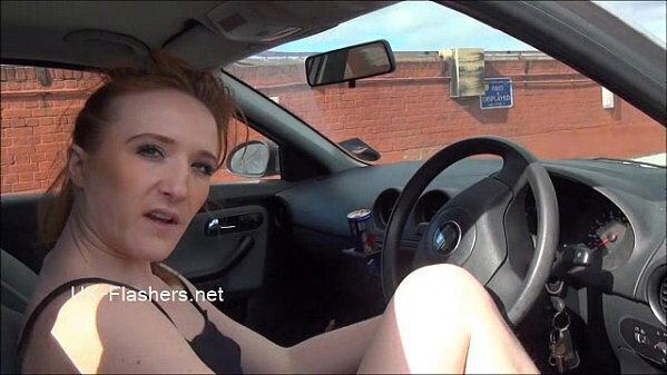 Wild blonde Sabrina Jays public flashing amateur voyeur masturbation