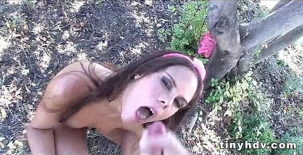 Teen giving good head Gala Brown