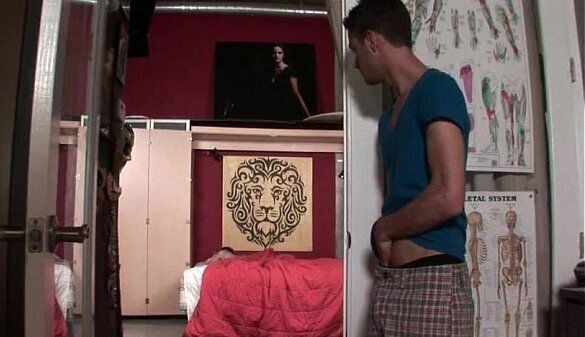 Curious friend creeping boys