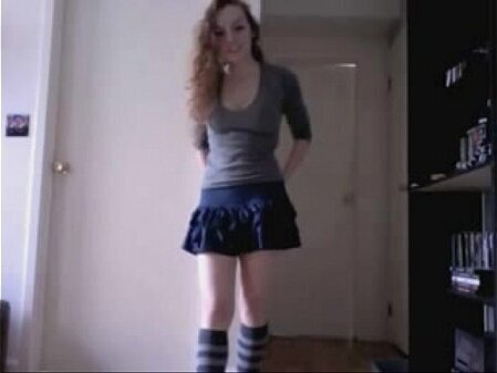 skinny brunette striptease