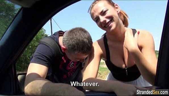 Teen hitchhiker Hanna Sweet lover have free ride