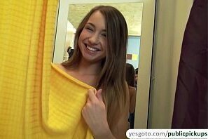Cute amateur blows gets fucked clothing store