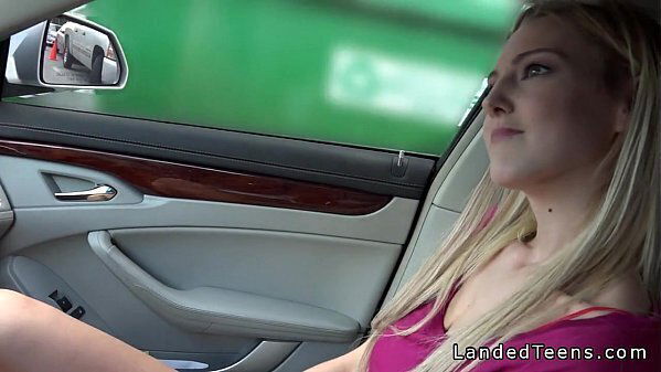 Blonde teen takes huge backseat public
