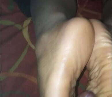 footjob from ebony mistress