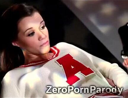 Brunette cheerleader sucks misterious masked perv parody