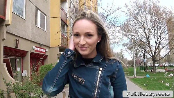 Blonde Hungarian amateur bangs dick outdoors