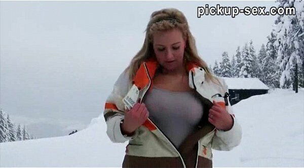 Eurobabe Nathaly Teges flashes boobs ripped money