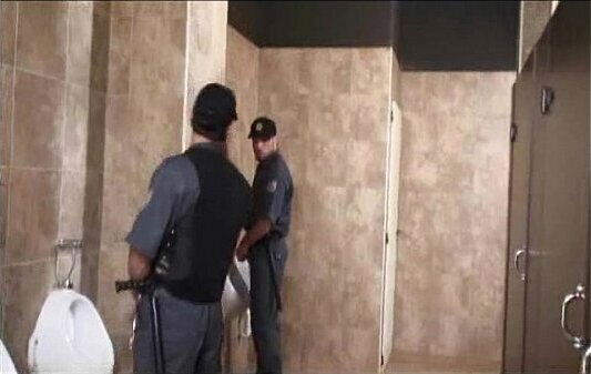 Teen Security Guards Shopping Toilettes