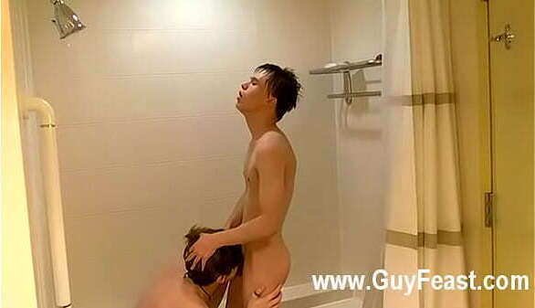 Gay movie William and Damien receive into the shower jointly for a