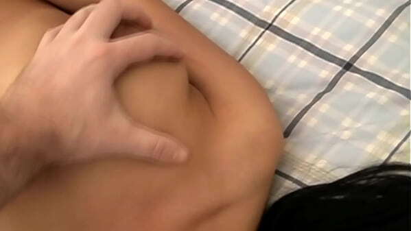 Beautiful brunette licking dick