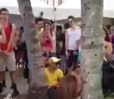 College chick fucks tree.