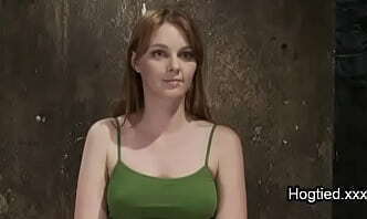 Bound crouch redhead pussy vibed while pantyhose slipped over face