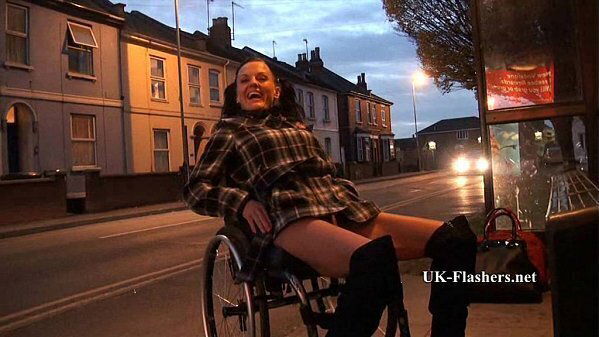 Leah Caprice Flashing Nude Cheltenham from Wheelchair