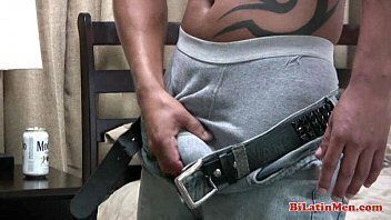 Straight latin with nice thick uncut cock, jerks shoots warm