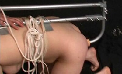 Chubby blonde Annas bizarre femdom machine domination clamped punishment