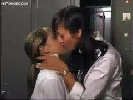 Asian babes Christine Nguyen Kitty Katzu tongue fuck each other