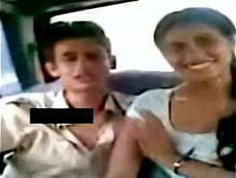 Naughty kissing girlfriend