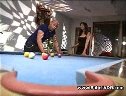 Busty Blonde fucking Billard table