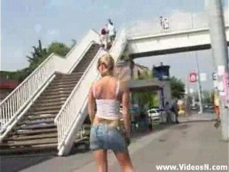 Girl nude Public kicked