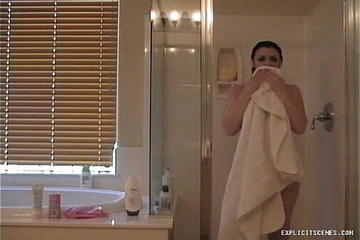 Tattoo girl shows shower