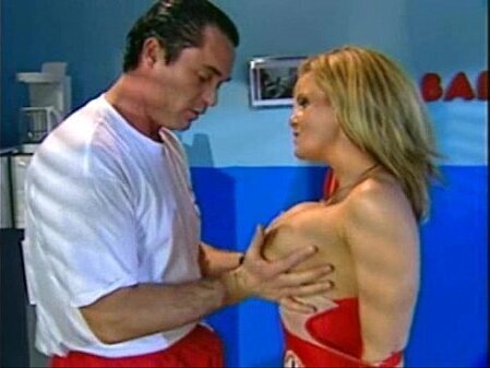 Busty lifeguard fucking boss office