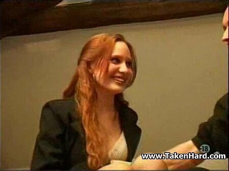 French redhair girl money