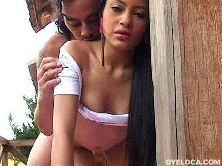 long hair latina fucked balcony