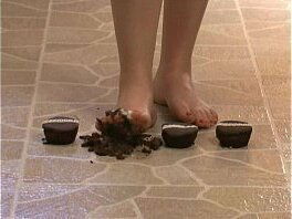 Foot Fetish Sexy feet crushing chocolate cupcakes