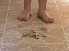 Foot Fetish Sexy feet stepping oatmeal