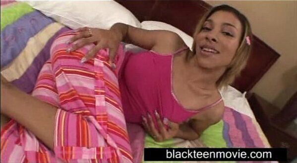 Busty black teen does white