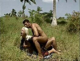 Blonde Angela Bright DP'_d outdoors!