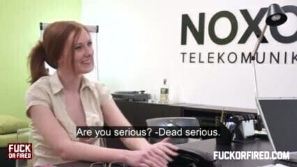 Redhead fucks boss