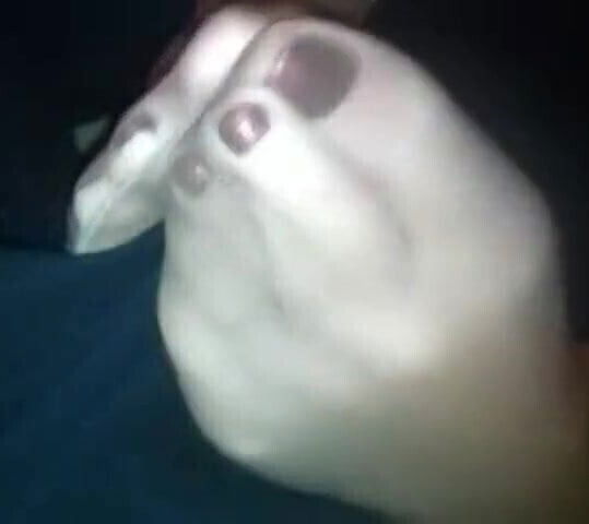 Nylon footjob from Married Woman